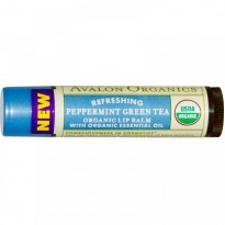 Avalon Organics, Organic Lip Balm, Peppermint Green Tea, 0.15 oz (4.2 g)
