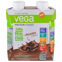 Vega, Protein + Shake, Chocolate, 4 Pack, 11 fl oz (325 ml) Each