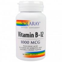 Solaray, Vitamin B-12, 1000 mcg, 90 Cherry Lozenges