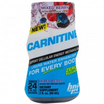 BPI Sports, Carnitine, Liquid Water Enhancer, Mixed Berry, 2 fl oz (60 ml)