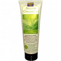 Avalon Organics, Moisturizing Cream Shave, Aloe Unscented, 8 oz (227 ml)