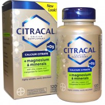 Citracal, Calcium Citrate, + Magnesium & Minerals, +D3, 120 Coated Caplets