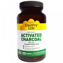 Country Life, Activated Charcoal, 260 mg, 180 Capsules
