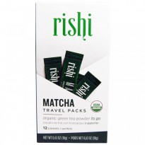 Rishi Tea, Matcha, Organic Green Tea Powder, 12 Packets, 0.63 oz (18 g)