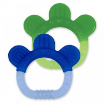 iPlay Inc., Green Sprouts, Silicone Teether, 3+ Months, Blue & Green Set, 2 Pack