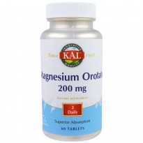 KAL, Magnesium Orotate, 200 mg, 60 Tablets