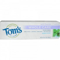 Tom's of Maine, Whole Care Fluoride Toothpaste, Peppermint, 4.7 oz (133 g)