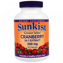 Sunkist, Grower Select, Cranberry 36:1 Extract, 500 mg, 90 Capsules