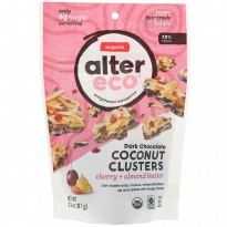 Alter Eco, Dark Chocolate Coconut Clusters, Cherry + Almond Butter, 3.2 oz (91 g)