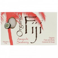 Organic Fiji, Organic Face and Body Coconut Oil Soap Bar, Awapuhi Seaberry, 7 oz (198 g)