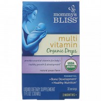 Mommy's Bliss, Multivitamin, Organic Drops, 2 Months+, Natural Grape Flavor , 1 fl oz (30 ml)