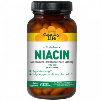 Country Life, Niacin, Flush-Free, 400 mg, 90 Vegan Caps