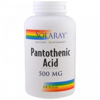 Solaray, Pantothenic Acid, 500 mg, 250 Veggie Caps