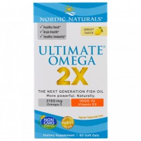 Nordic Naturals, Ultimate Omega 2X, Lemon, 60 Soft Gels
