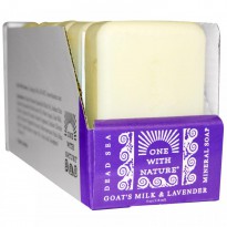 One with Nature, Dead Sea Mineral Soap, Goat's Milk & Lavender, 6 Bars, 4 oz  Each
