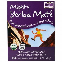 Now Foods, Organic Real Tea, Mighty Yerba Mate, 24 Tea Bags, 1.7 oz (48 g)