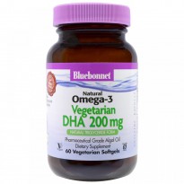 Bluebonnet Nutrition, Natural Omega-3, Vegetarian DHA, 200 mg, 60 Veggie Softgels