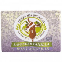 Tierra Mia Organics, Raw Goat Milk Skin Therapy, Body Soap Bar, Lavender Vanilla, 3.8 oz