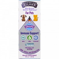 Sovereign Silver, Bio-Active Silver Hydrosol, For Pets, Immune Support Drops , 4 fl oz (118 ml)