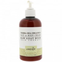 Tierra Mia Organics, Raw Goat Milk Skin Therapy, Face & Body Cream, Vanilla, 8 fl oz (226 g)