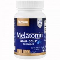 Jarrow Formulas, Melatonin Quick-Solv, 3 mg, Berry Hibiscus Flavor, 100 Lozenges