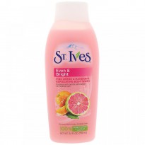 St. Ives, Even & Bright, Exfoliating Body Wash, Pink Lemon & Mandarin, 24 fl oz (709 ml)
