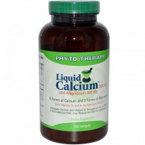 Phyto Therapy Inc., Liquid Calcium, with Magnesium, 1000 mg /400 mg, 180 Softgels