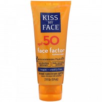 Kiss My Face, Face Factor Sunscreen, 50 SPF, 2 fl oz (59 ml)