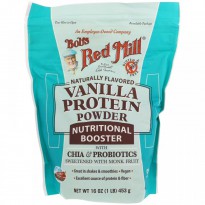 Bob's Red Mill, Vanilla Protein Powder, Nutritional Booster with Chia & Probiotics, 16 oz (453 g)