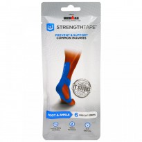 Strengthtape, Kinesiology Tape Kit, Foot & Ankle, 6 Precut Strips