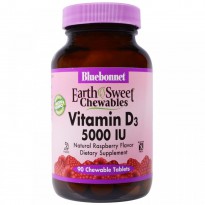 Bluebonnet Nutrition, Vitamin D3, 5,000 IU, 90 Chewable Tablets
