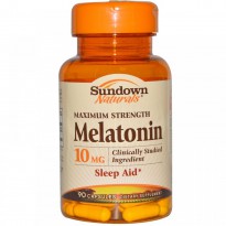Sundown Naturals, Maximum Strength Melatonin, 10 mg, 90 Capsules