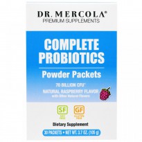 Dr. Mercola, Complete Probiotics Powder Packets, Natural Raspberry Flavor, 30 Packets, 0.12 oz (3.5 g) Each