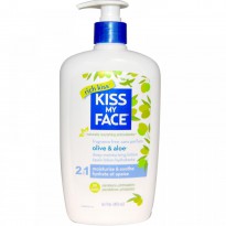 Kiss My Face, Rich Kiss, 2 In 1 Deep Moisturizing Lotion, Olive & Aloe, Fragrance Free, 16 fl oz (473 ml)