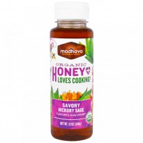 Madhava Natural Sweeteners, Organic Honey Loves Cooking, Savory Hickory Sage , 12 oz (340 g)