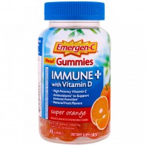 Emergen-C, Immune Plus with Vitamin D Gummies, Super Orange, 45 Gummies