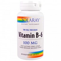 Solaray, Vitamin B-6, 100 mg, 60 Veggie Caps