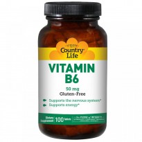 Country Life, Vitamin B6, 50 mg, 100 Tablets