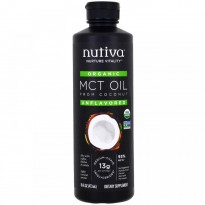 Nutiva, Organic MCT Oil From Coconut, Unflavored, 16 fl oz (473 ml)