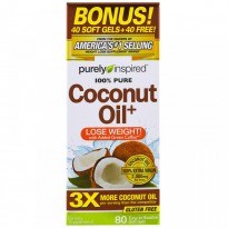Purely Inspired, Coconut Oil+, 80 Easy-to-Swallow Soft Gels