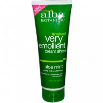 Alba Botanica, Natural Very Emollient, Cream Shave, Aloe Mint, 8 oz (227 g)